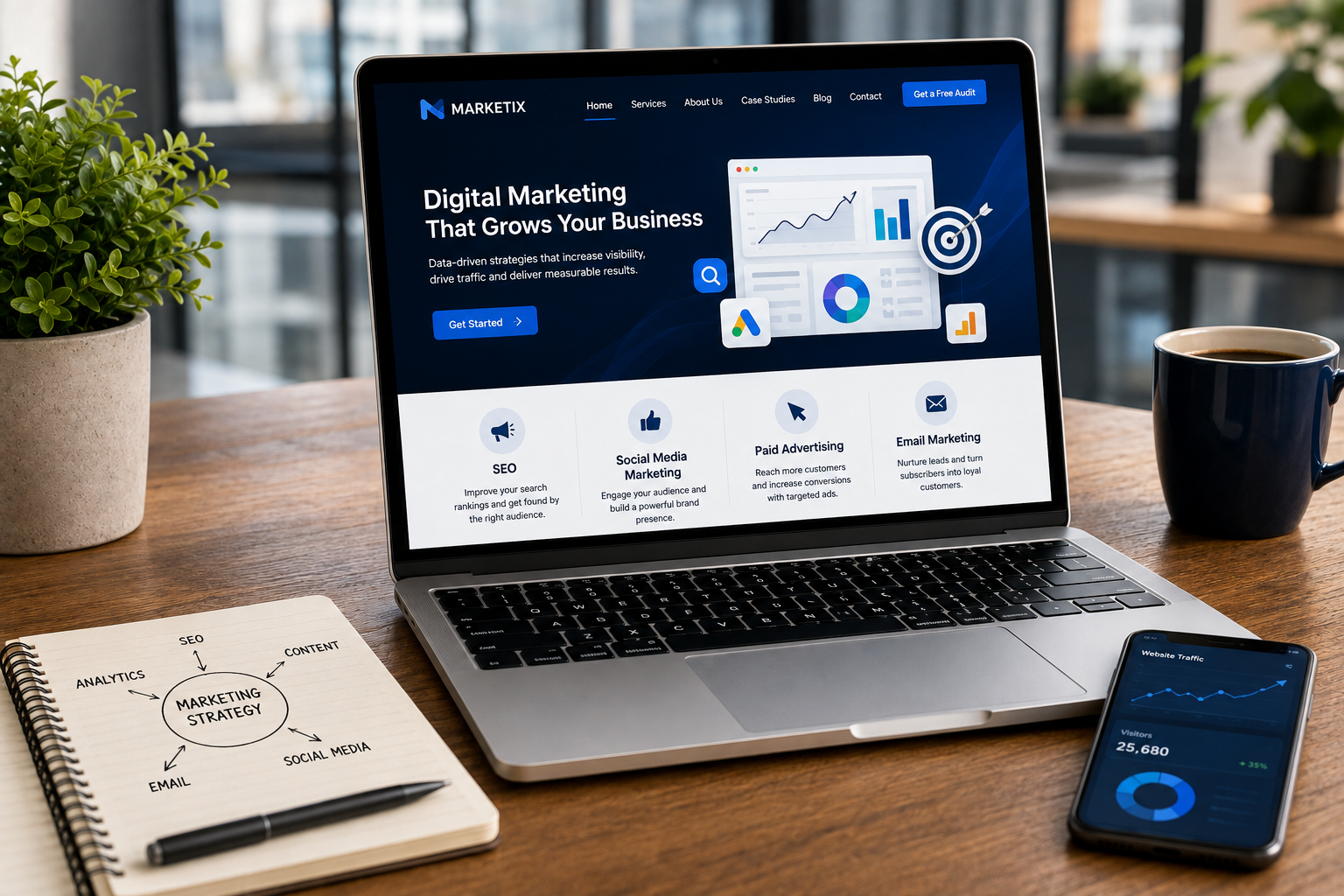 digital marketing website for service business