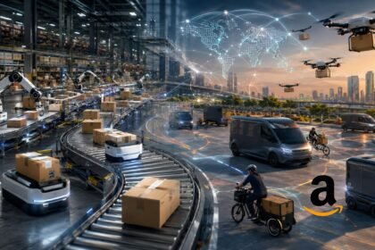 Amazon future of shipping with AI robots electric vans and delivery drones