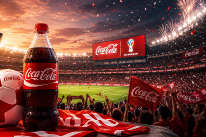 Coca-Cola FIFA World Cup sponsorship campaign showcasing stadium branding, fan engagement, hydration breaks, and how global sports marketing drove revenue growth and brand visibility.