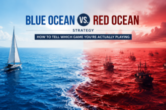 Blue ocean vs red ocean strategy comparison for modern businesses and startups