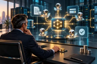 Agentic AI systems connecting enterprise software with human oversight