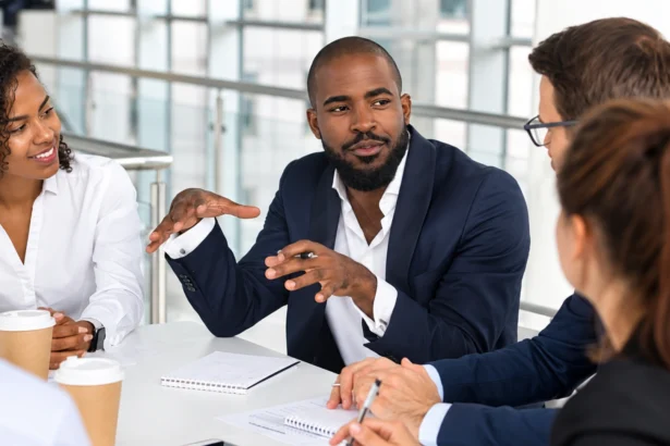Business leader using written communication to guide a distributed team across different locations